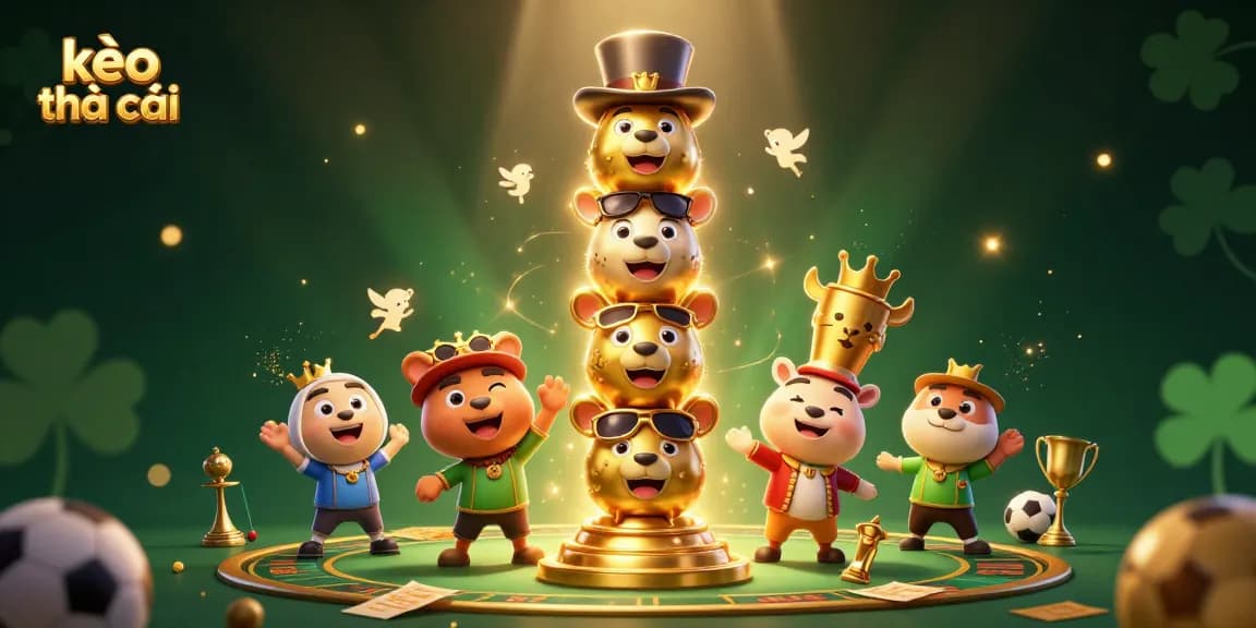 Bet on kèo nhà cái with dynamic sports-themed 3D illustration showcasing colorful elements and engaging scenes.