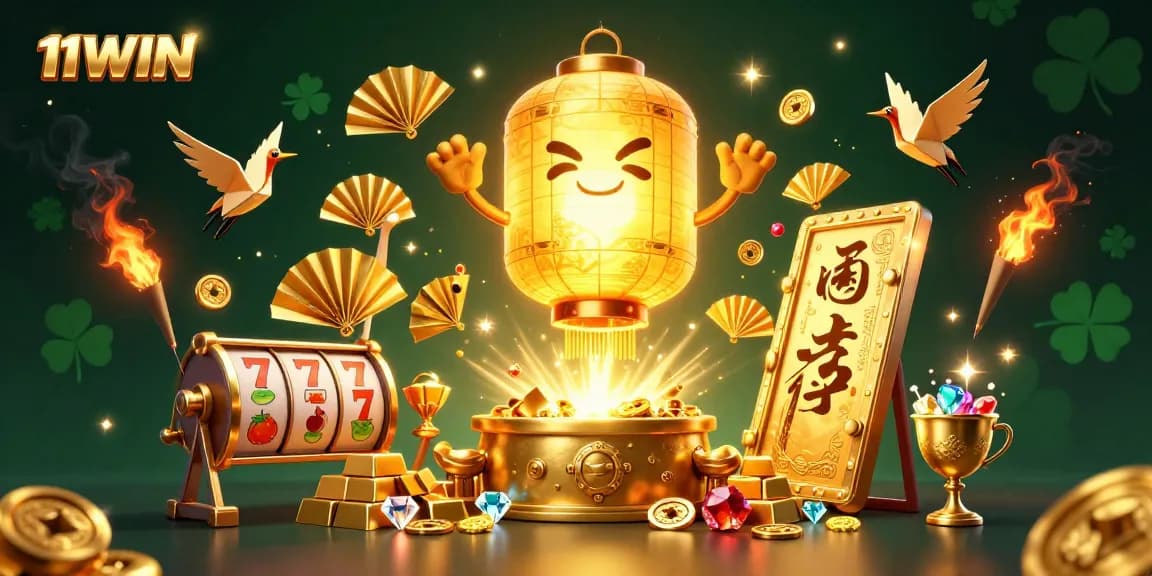 Win exciting jackpots at 11WIN with stunning visuals of a night market casino and dynamic gaming elements.