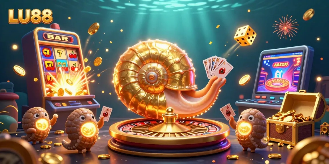 LU88 offers a vibrant casino gaming experience with a colorful jackpot explosion and engaging gameplay elements.