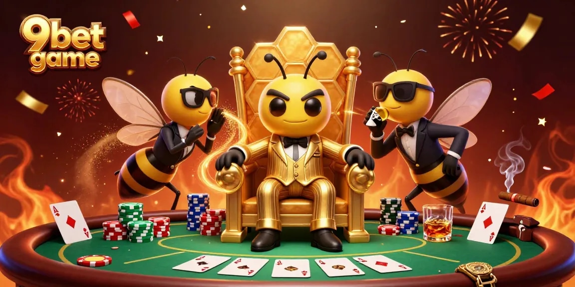 Join the action in the 9bet game with a bumblebee mob boss and his card-playing crew.