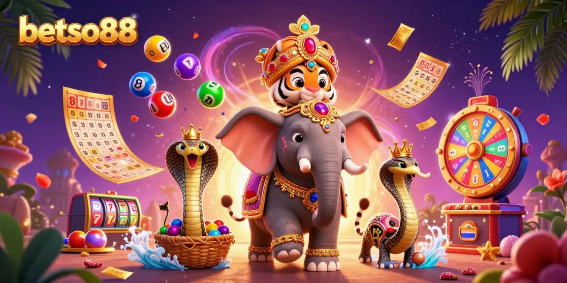 Engage with the thrilling environment of betso88 featuring a maharaja tiger and vibrant game elements.
