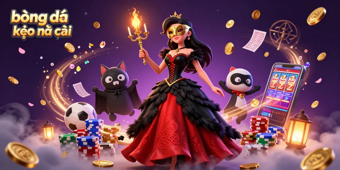 Engage with bóng đá kèo nhà cái in a vibrant scene filled with action and sports betting elements.