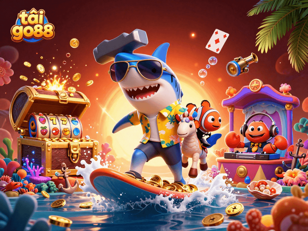 Engage with exciting gameplay and treasure in tải go88, featuring vibrant characters and a dynamic ocean setting.