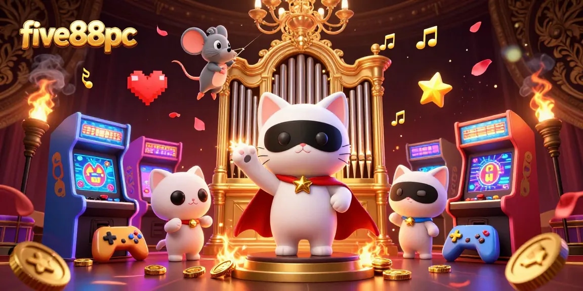 Experience thrilling gameplay at five88pc with vibrant 3D casino elements illustrating excitement and luxury.