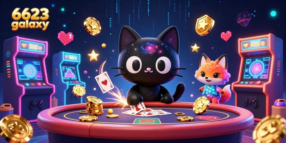 Engage with exciting games at 6623 galaxy, where a cosmic cat draws in winning chips and cards.