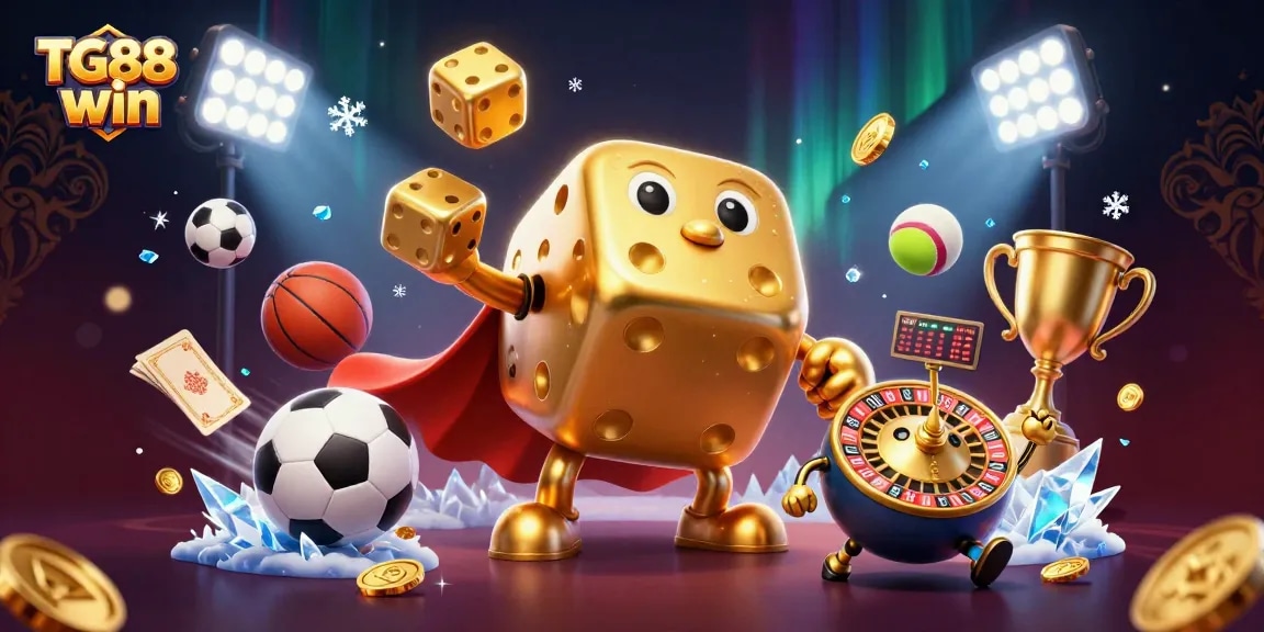 Unleash your winning potential with TG88 win in a dynamic 3D casino scene.