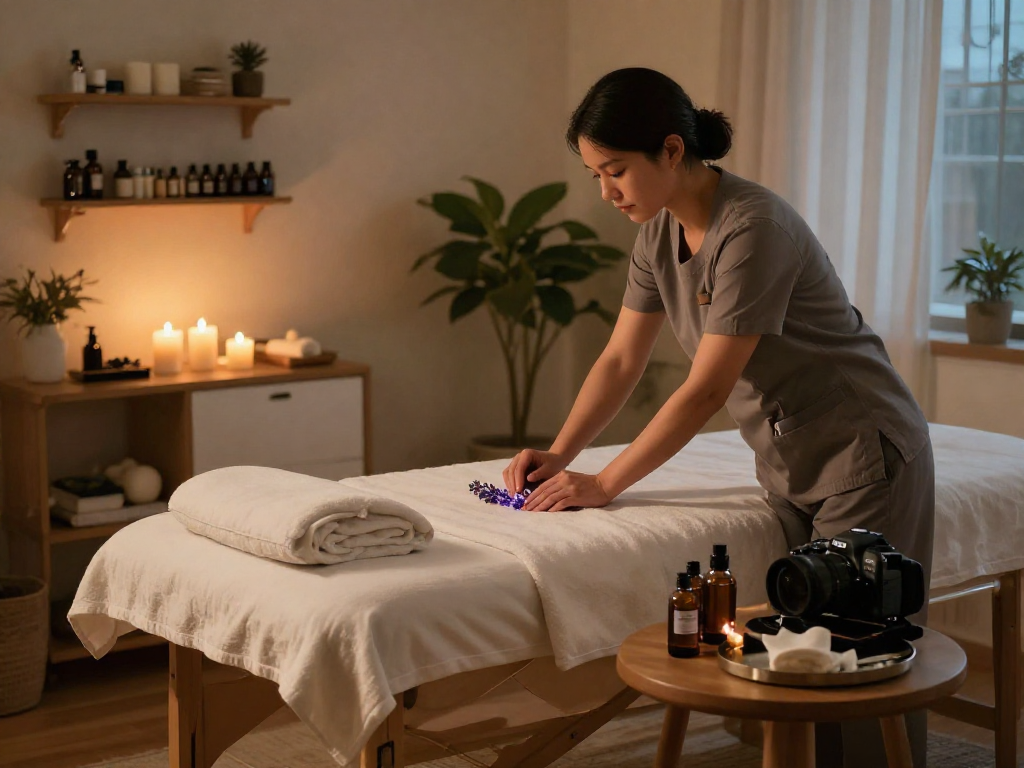 Experience premium 강남출장안마 with a professional massage therapist creating a calming home spa atmosphere.