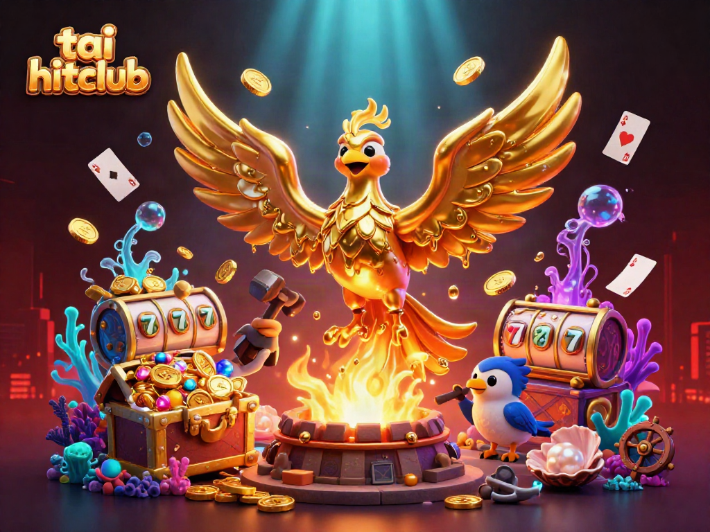 Experience thrilling wins with tai hitclub as golden phoenixes soar over slot reels bursting with treasures.