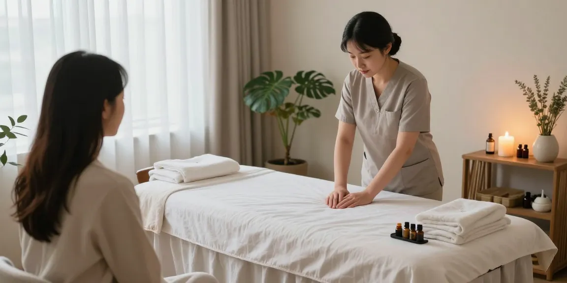 Serene massage therapy environment highlighting 성남출장안마 services.