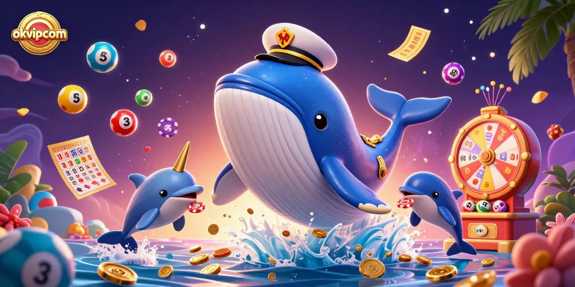 Join the excitement at okvipcom with vibrant gaming illustrations showcasing luck and thrill.