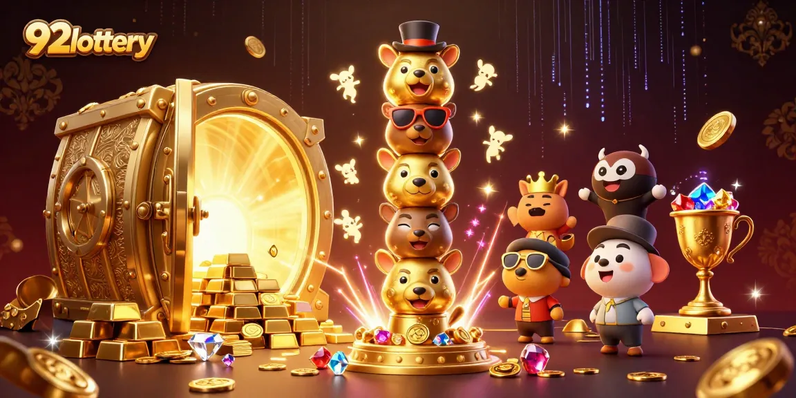 Engage with 92lottery's vibrant 3D illustration showcasing a golden totem pole amid treasures, enhancing your casino experience.