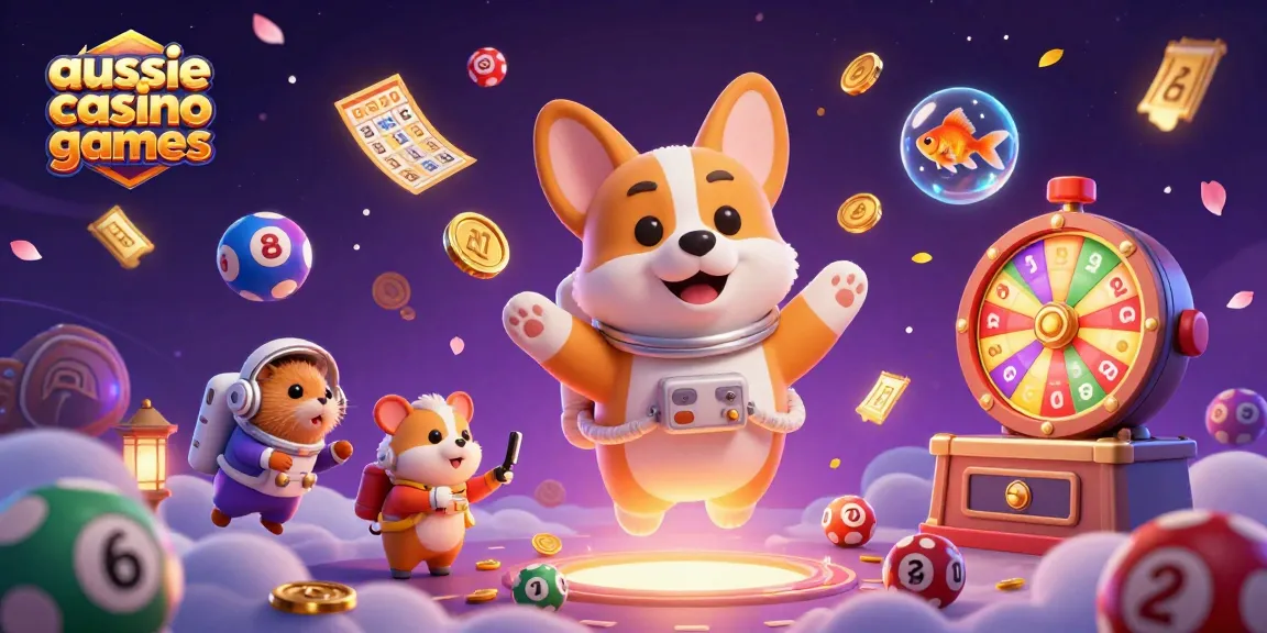 Experience aussie casino games with a floating corgi astronaut in a vibrant cosmic scene.